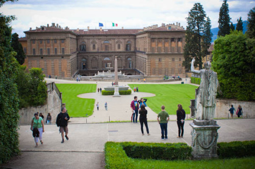 In den Boboli-Gärten, Blick auf Palazzo Pitti